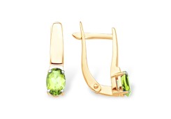 Золотые cерьги с хризолитом