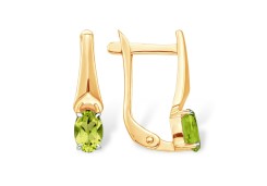 Золотые cерьги с хризолитом