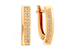 Серебряные cерьги с позолотой с фианитом