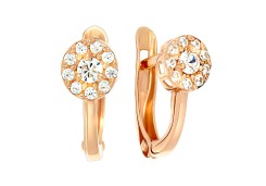 Серебряные cерьги классические с фианитом