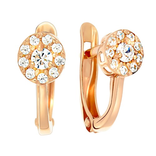 Серебряные cерьги классические с фианитом