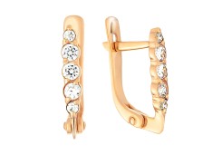 Серебряные cерьги с позолотой с фианитом