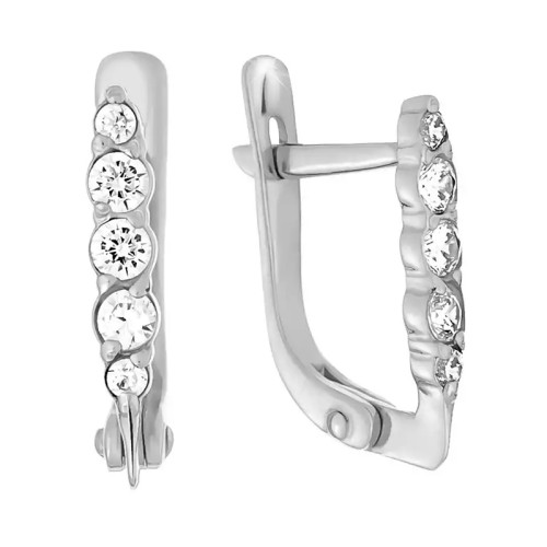 Серебряные cерьги с фианитом