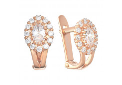 Серебряные cерьги классические с фианитом