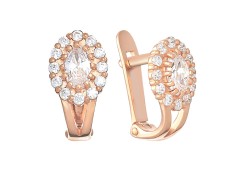 Серебряные cерьги классические с фианитом