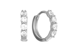 Серебряные cерьги классические с фианитом