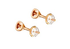 Серебряные cерьги пусеты (гвоздики) с фианитом