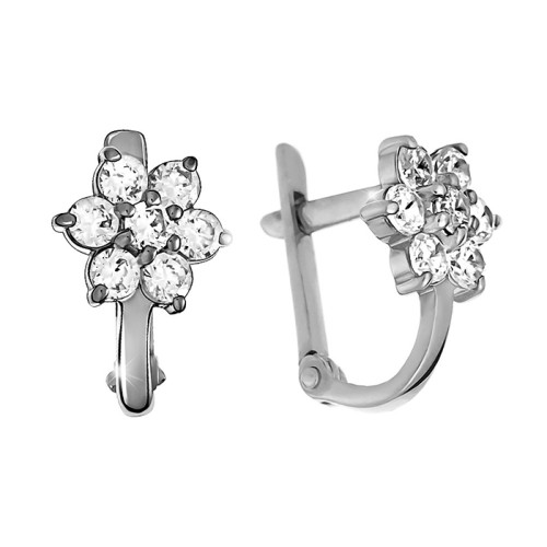 Серебряные cерьги классические с фианитом