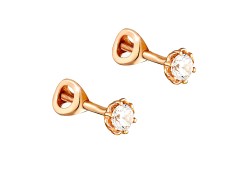 Серебряные cерьги пусеты (гвоздики) с фианитом