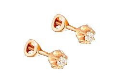 Серебряные cерьги пусеты (гвоздики) с фианитом