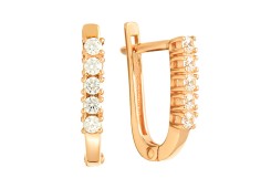 Серебряные cерьги с фианитом