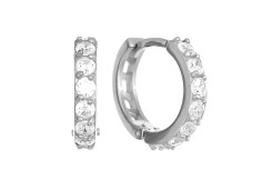 Серебряные cерьги классические с фианитом