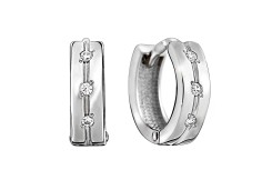 Серебряные cерьги классические с фианитом