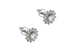 Серебряные cерьги пусеты (гвоздики) с фианитом