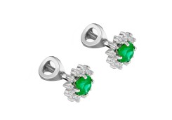 Серебряные cерьги пусеты (гвоздики) с фианитом