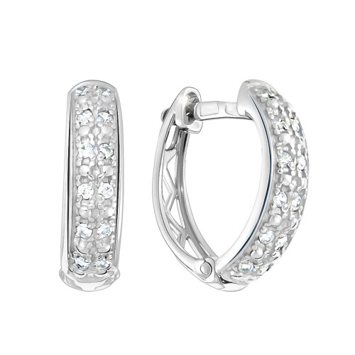 Серебряные cерьги с фианитом