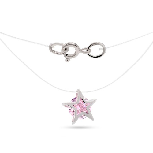 Подвеска на леске из серебра с фианитом