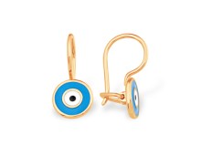 Золотые cерьги классические с эмалью