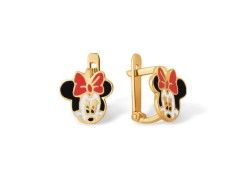 Золотые cерьги классические с эмалью