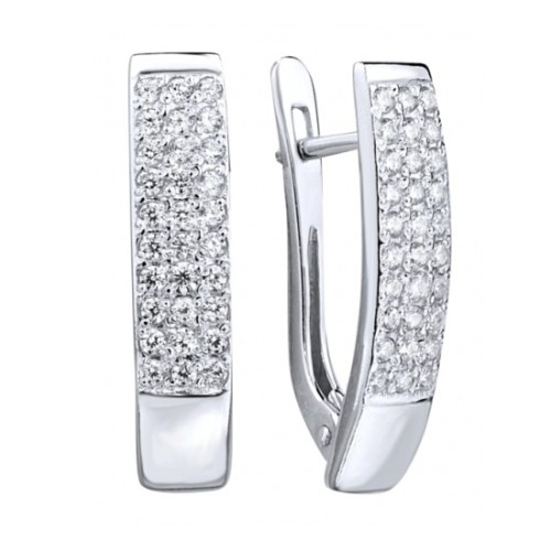 Серебряные cерьги с фианитом