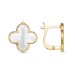 Золотые cерьги классические с перламутром