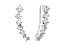 Серебряные cерьги классические с фианитом