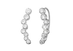 Серебряные cерьги классические с фианитом