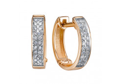 Золотые cерьги с бриллиантом