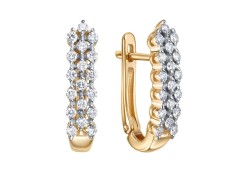 Золотые cерьги с бриллиантом