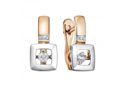 Золотые cерьги с бриллиантом