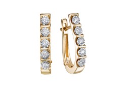 Золотые cерьги с бриллиантом