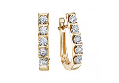 Золотые cерьги с бриллиантом