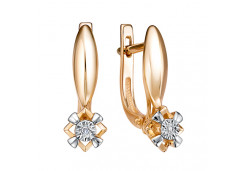 Золотые cерьги с бриллиантом