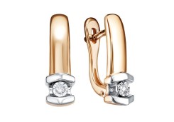 Золотые cерьги с бриллиантом