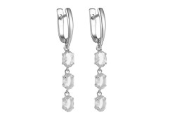 Серебряные cерьги висячие с фианитом