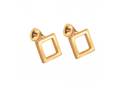 Серебряные cерьги пусеты (гвоздики) с позолотой