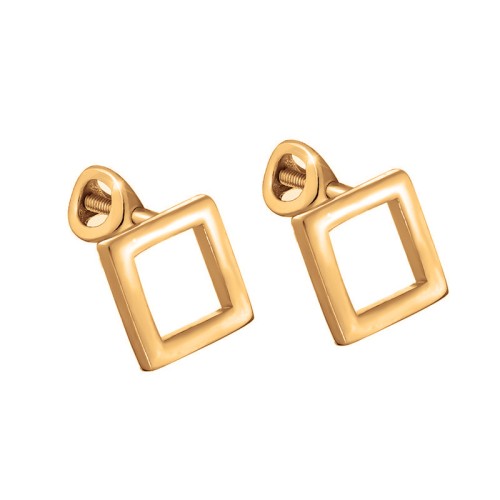 Серебряные cерьги пусеты (гвоздики) с позолотой