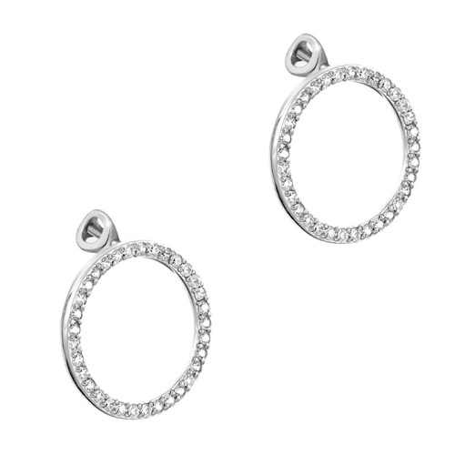 Серебряные cерьги пусеты (гвоздики) с фианитом