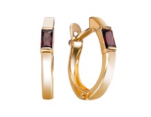 Золотые cерьги с гранатом