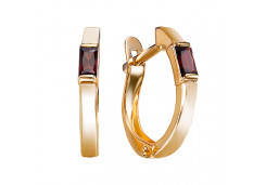 Золотые cерьги с гранатом