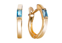 Золотые cерьги с лондон топазом