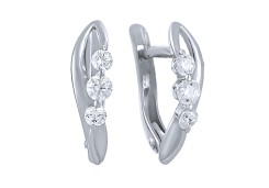 Серебряные cерьги с фианитом