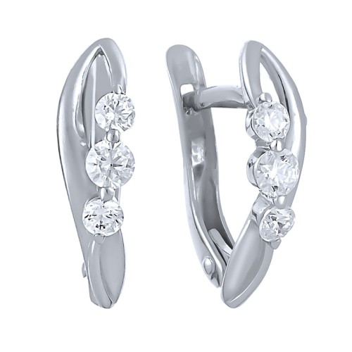 Серебряные cерьги с фианитом