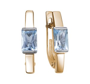 Золотые cерьги с топазом