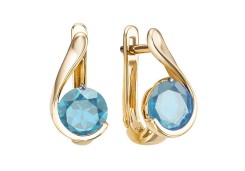 Золотые cерьги с топазом