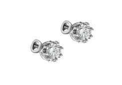 Серебряные cерьги пусеты (гвоздики) с фианитом