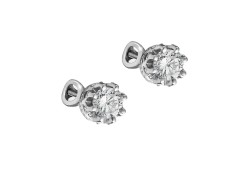 Серебряные cерьги пусеты (гвоздики) с фианитом