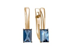 Золотые cерьги с лондон топазом
