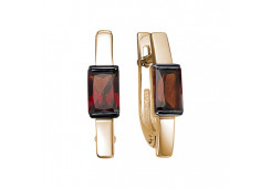Золотые cерьги с гранатом