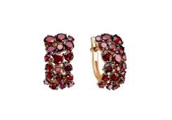 Золотые cерьги с гранатом